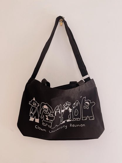 Clown University Messenger Bag - Kawaii Black Canvas Laptop Bag